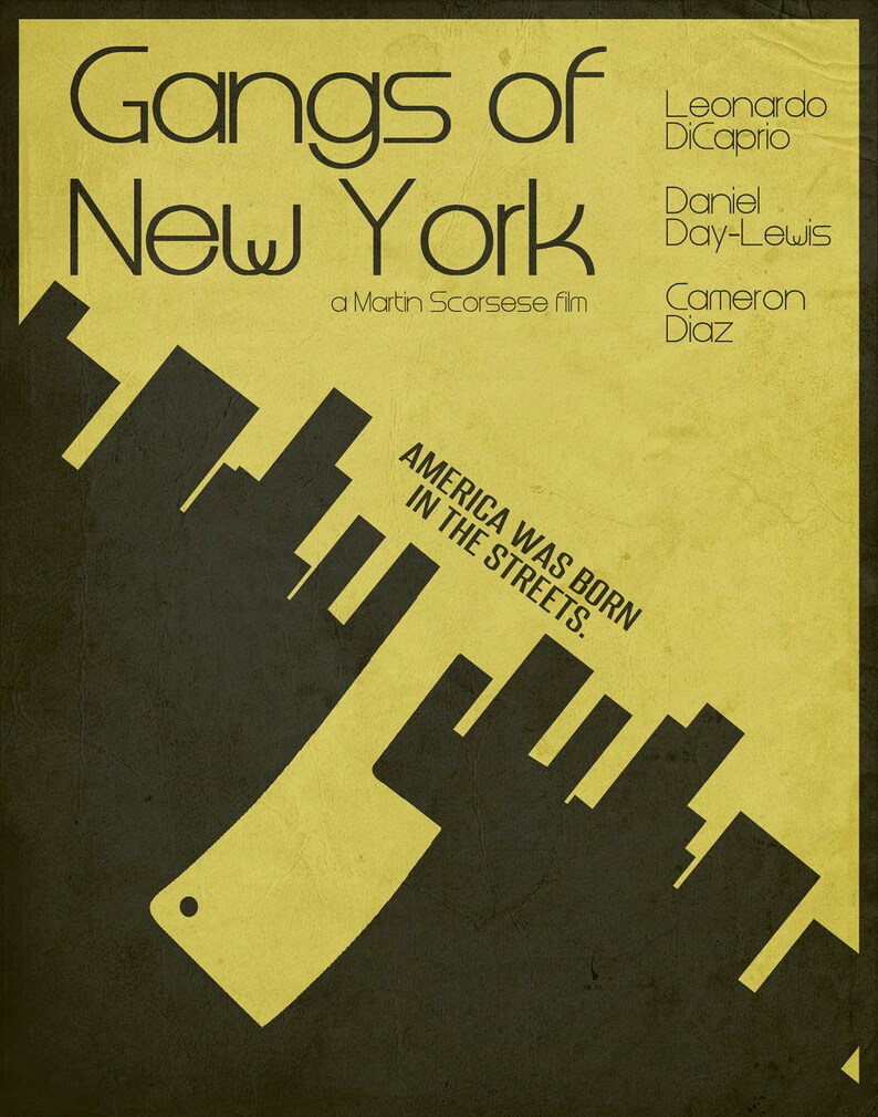 Gangs of New York Minimalist Movie Poster / Multiple Sizes | Etsy