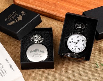 Individuelle gravierte Taschenuhr - Trauzeuge Geschenk, personalisiertes Hochzeitsandenken