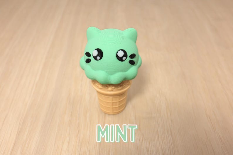 3D Printed Ice Cream Kitty Cone Clicker Fidget Toy - Etsy