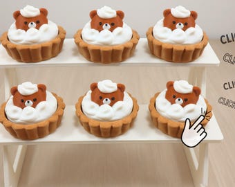 3D Printed Bear Tart Dessert Fidget Toy Clicker