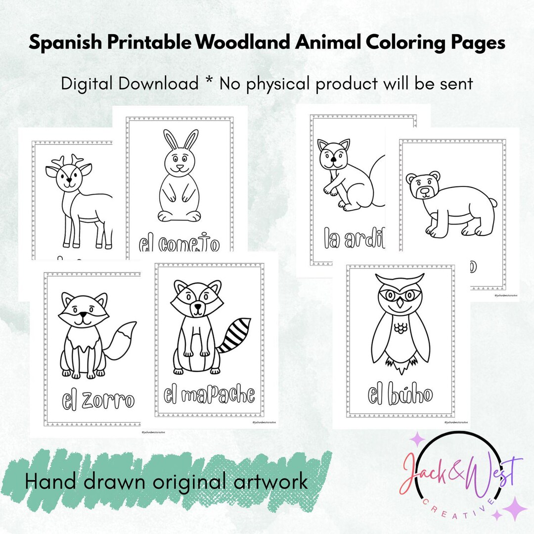 Spanish Coloring Pages | Printable Kids Coloring Sheets | Woodland ...