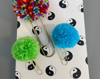 Pompom Paperclip Bookmark Set / Planner Clips / Colorful