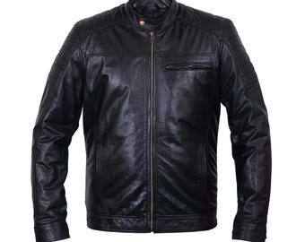 Handmade Genuine Leather Men’s Jacket, Classic Leather Outerwear, Timeless Style for Everyday Wear.