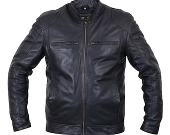 Handmade Genuine Leather Men’s Jacket, Classic for Everyday Wear, Timeless Outerwear for Men.