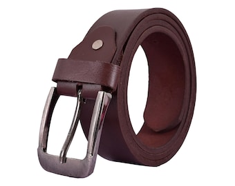 Handmade Men's Buffalo Leather Belt: Casual wear pant belt