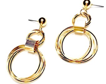 Link Up Oversized Earrings. Gold Plated Hoops. Jumbo Earrings. Statement Earrings.