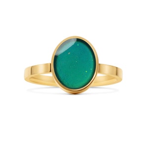 The Classic Mood Ring . Gold Plated Mood Ring . PVD Mood Ring. Best Ring Gift.