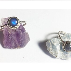 Moonstone Statement Ring.  Ring. Sterling Silver Stacker Ring. Stacking Delicate  ring . Silver.  Stacking.