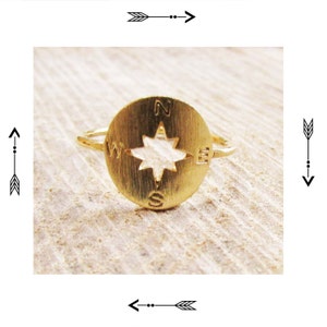 Original Compass Ring. Delicate Ring. Best Friend Ring.