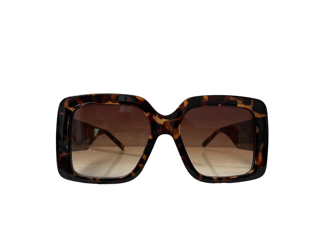 Tortoise Square Sunglasses, Oversized Fashion Glasses - Etsy display picture 3
