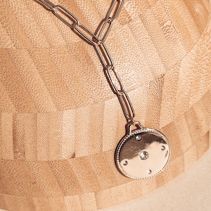 Dara Medal Coin Lariat Necklace. Coin Pendant. Protection Pendant. Y Pendant . Lariat necklace