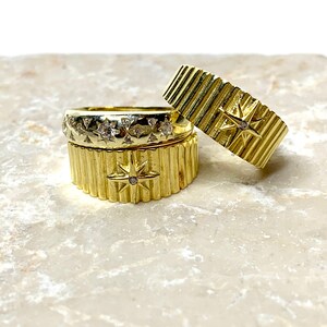 CZ Star Ring, Gold Plated Brass Stacking Ring