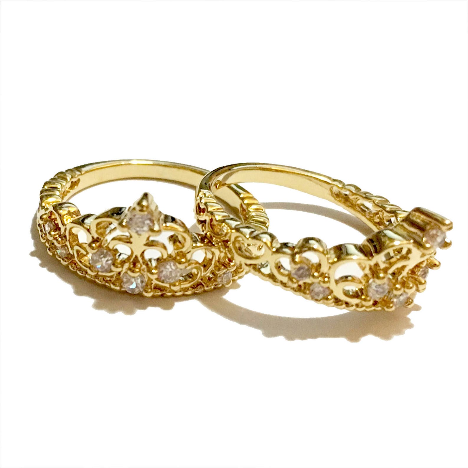 Crown Ring. Tiara Ring. Midi Ring. Stacking Ring. Gold Plated. Etsy