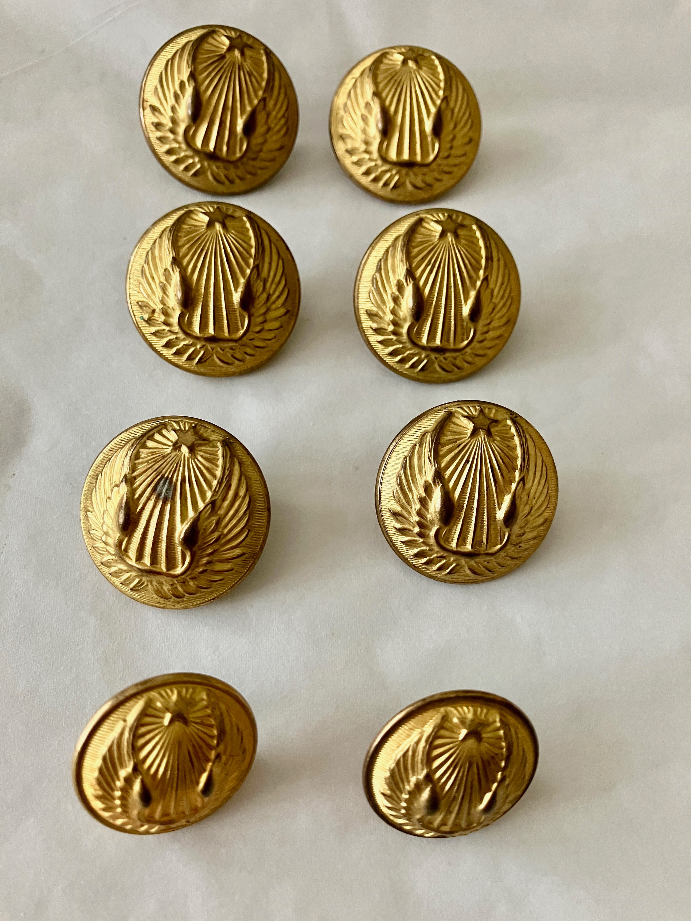 WW1 French Army Grenadiers Infantry Brass Buttons Officer Gold