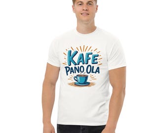 Kafe Pano Ola T-Shirt – Greek Cypriot Coffee Lover Tee