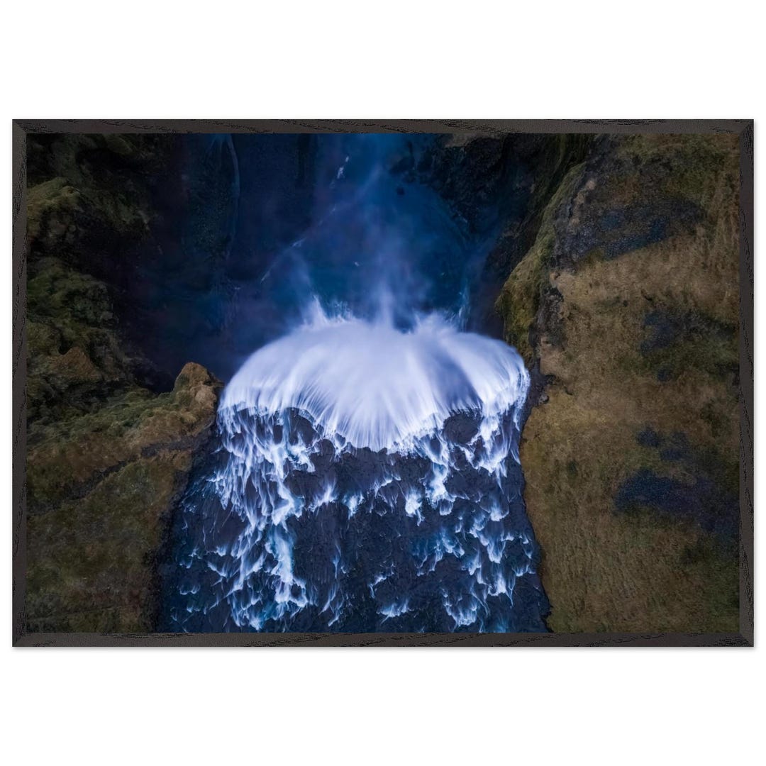Iceland Basalt Falls Waterfall Wall Art Print | Premium Wooden Framed ...