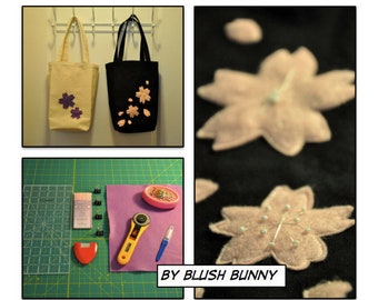 Easy Sew Book Bag - PDF sewing pattern, PDF instand download, DIY, blush bunny, bag, Tote, cute