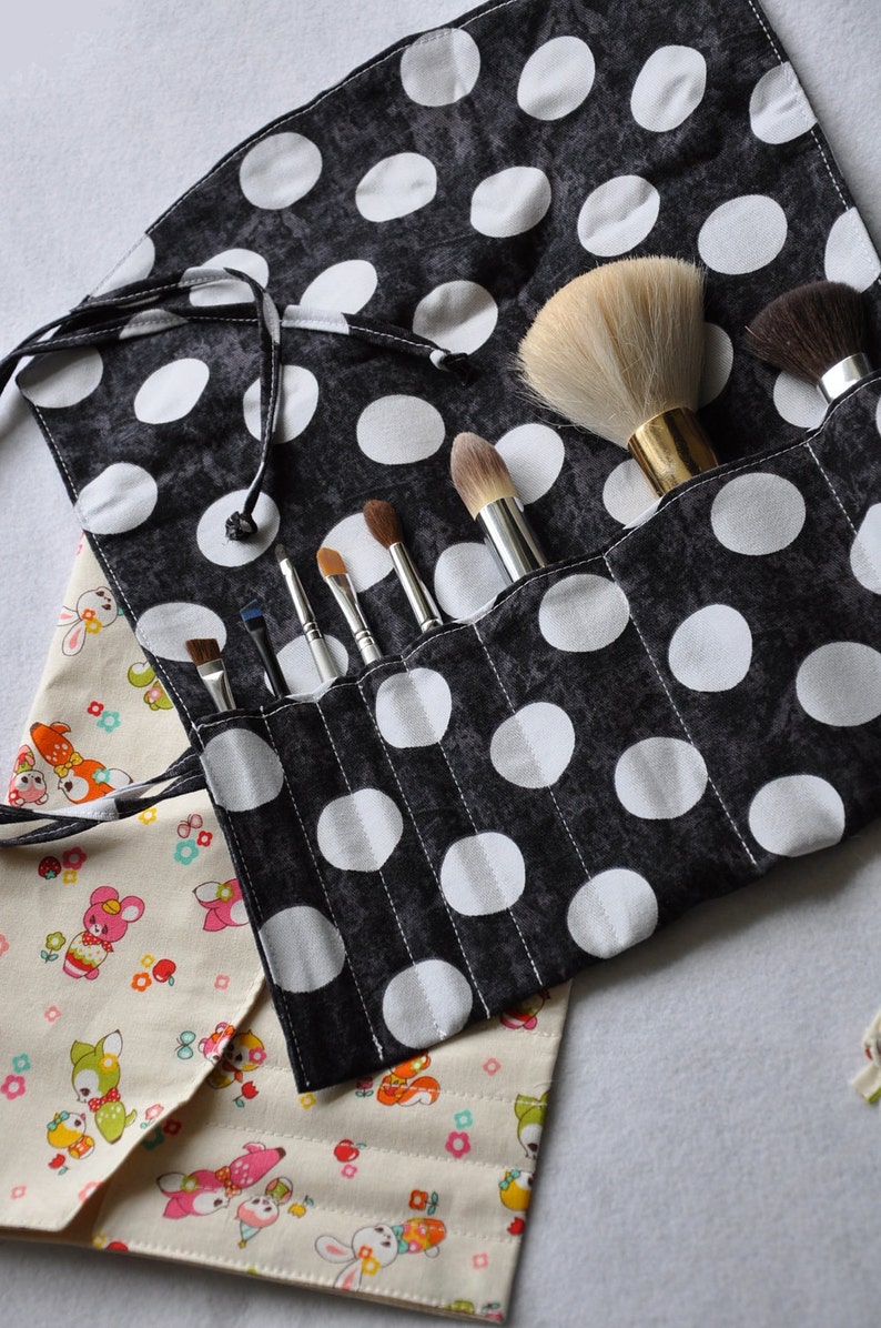 Make Up Brush Roll Organizer PDF Sewing Pattern Etsy