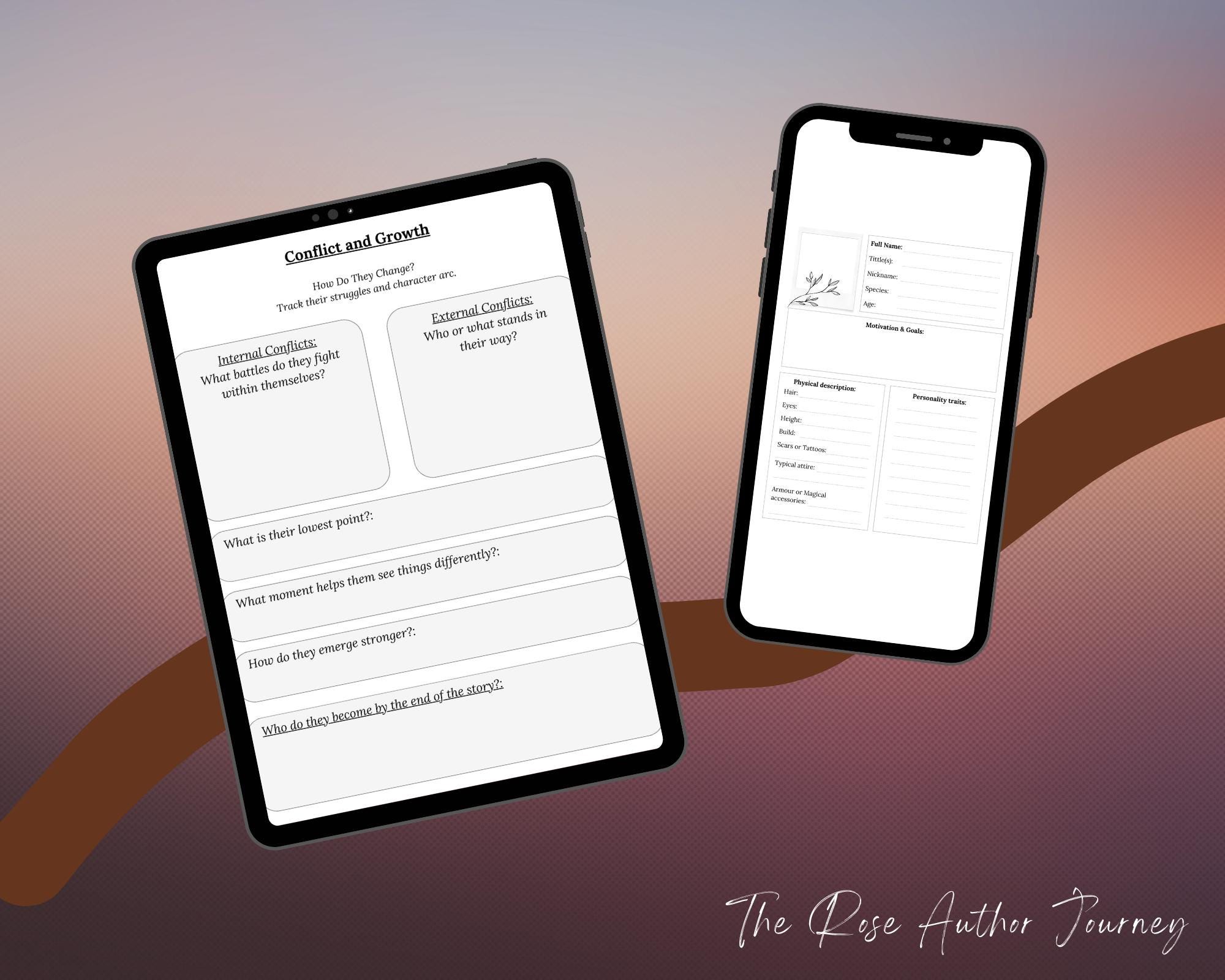 Character Building Worksheet Template | Fantasy & Romance Authors ...