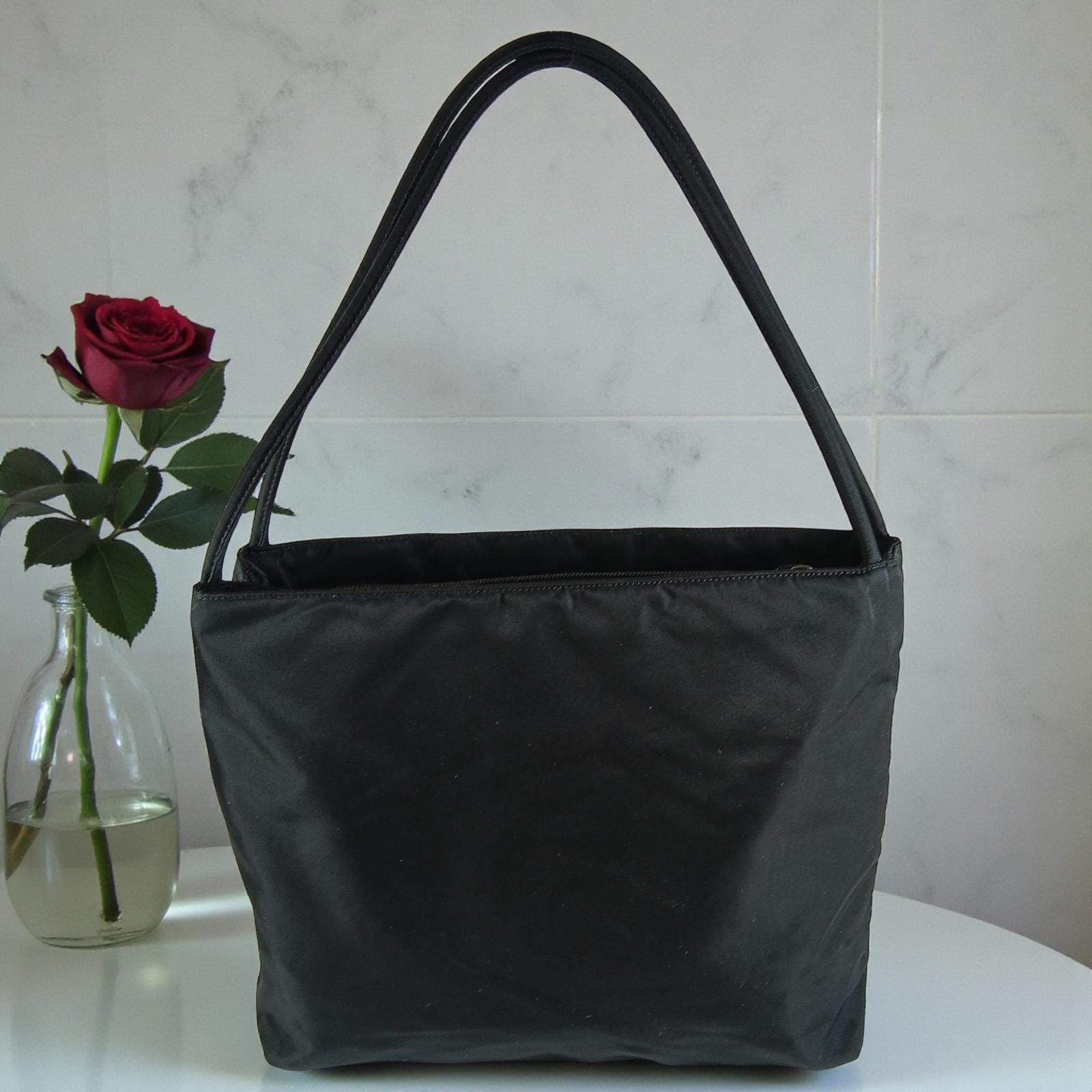 Prada Nylon Tessuto Triangle Logo Tote Bag Black Vintage - Etsy