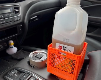 Half Gallon Cup Holder | Classic Milk Crate Look | Icy Tea / Milk & juice