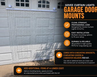 Govee Curtain Lights Garage Door Mount Kit – V2 & Pro Brackets