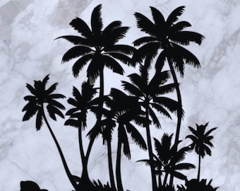 Metal Palm Tree Wall Art, Tropical Silhouette Decor, Beach House Accent