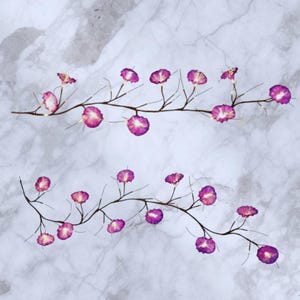 LED-wijnstokverlichting met bloemen, dimbare afstandsbediening, flexibel botanisch decor