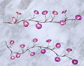 LED Vine Lights with Flowers, Dimmable Remote, Flexible Botanical Decor