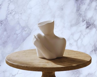 Nordic Creative Human Vase, Body Art Ceramic Sculpture, Modern Flower Decor