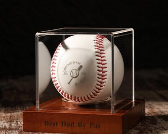 Personalized Baseball Display Case, Acrylic Baseball Keepsake Box for Him, Coach, Baseball Lover, Groomsman, Dad, Baseball Player, Team Gift