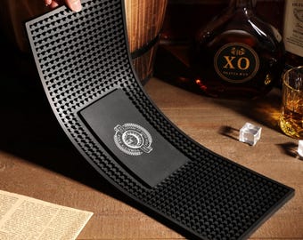 Custom Bar Mat, Personalized Name Bar Runner, Silicone Barware Gift, Home Bar Pub Accessories, Home Bar Pub Accessories, Man Cave Decor