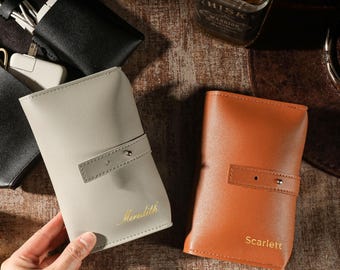 Custom Leather Charger Pouch, Personalized Cable Charger Storage Bag, Travel Charger Cord Storage Case, Corporate Gift, Groomsmen Gift