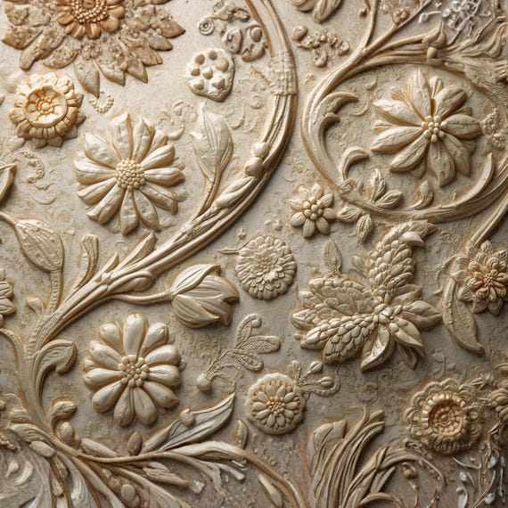 Embossed Textured Close Up Wall Art Print Elegant 3D Relief Abstract Minimalist Neutral Tone Modern Luxury Digital Download Home Decor