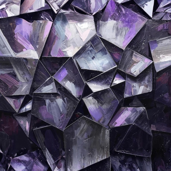 Metallic Silver Purple Geometric Abstract Wall Art Printable Modern Luxury Digital Art Minimalist Home Decor Digital Download