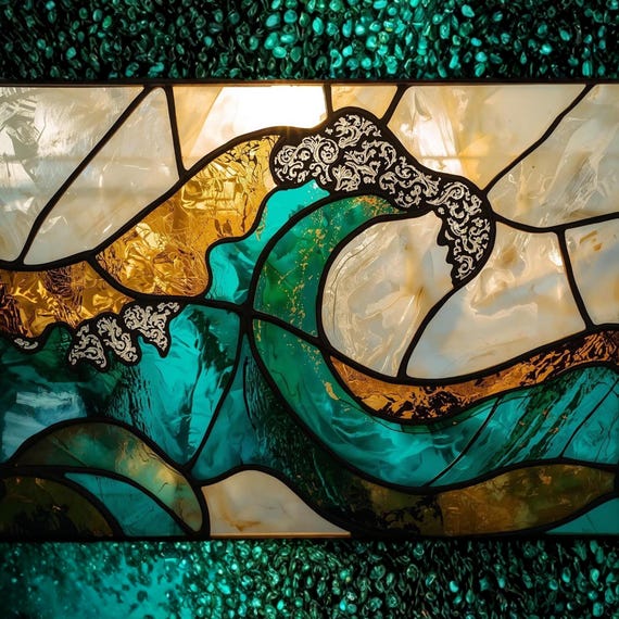 Turquoise Glass Painting Wall Art Printable Abstract Fluid Glass Art Modern Ocean Inspired Texture Digital Download
