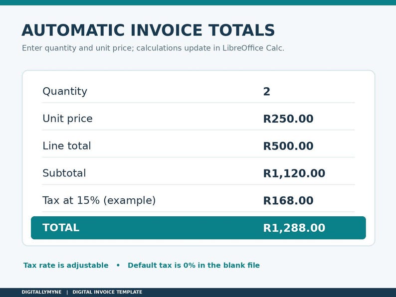Editable Invoice Template | Small Business Invoice Spreadsheet ...