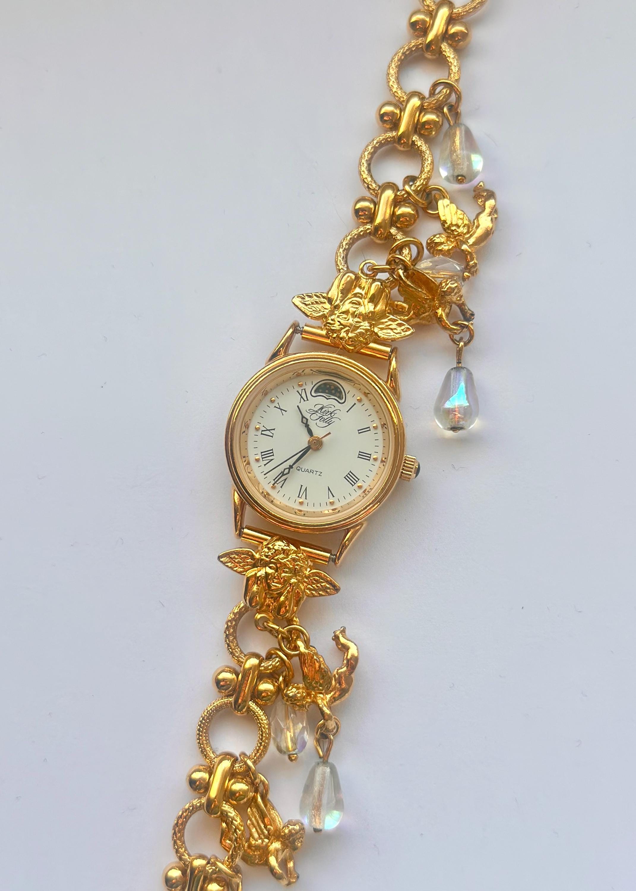 NIB Kirks Folly Watch Bracelet Expect Miracles Rhinestones New Needs Battery Kirks Folly Gold Band Wristwatches for sale | eBay main image 4