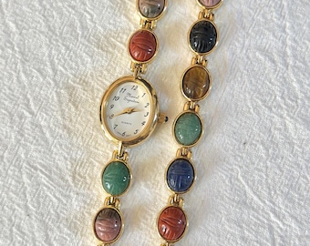 Gold Stone Working Watch with matching bracelet