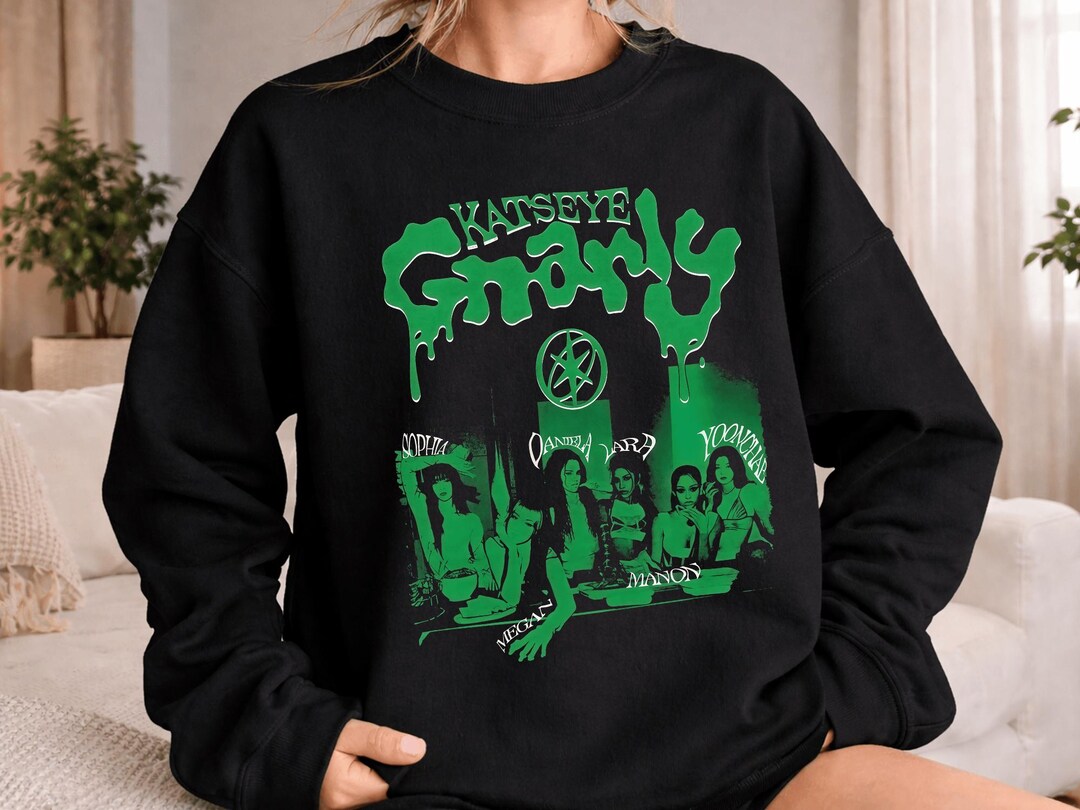 Katseye Gnarly Graphic T-shirt, Vintage Wash K-pop Fan Tee, Retro Music
