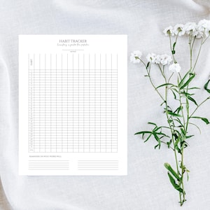 Monthly Habit Tracker, Printable 8.5x11 PDF, Instant Download. Minimal Habit Tracking sheet, simple productivity.