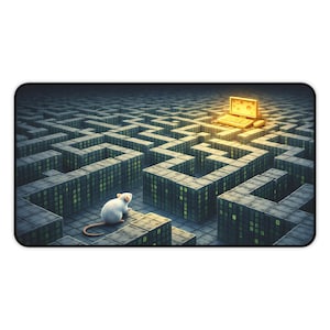 Futuristic Mouse Maze Desk Mat – Digital Labyrinth Art