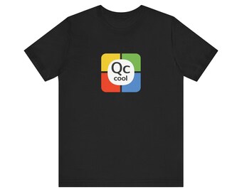 Maglietta Québécool con logo minimalista, streetwear unisex, maglietta grafica, marchio Québécool, maglietta casual nera