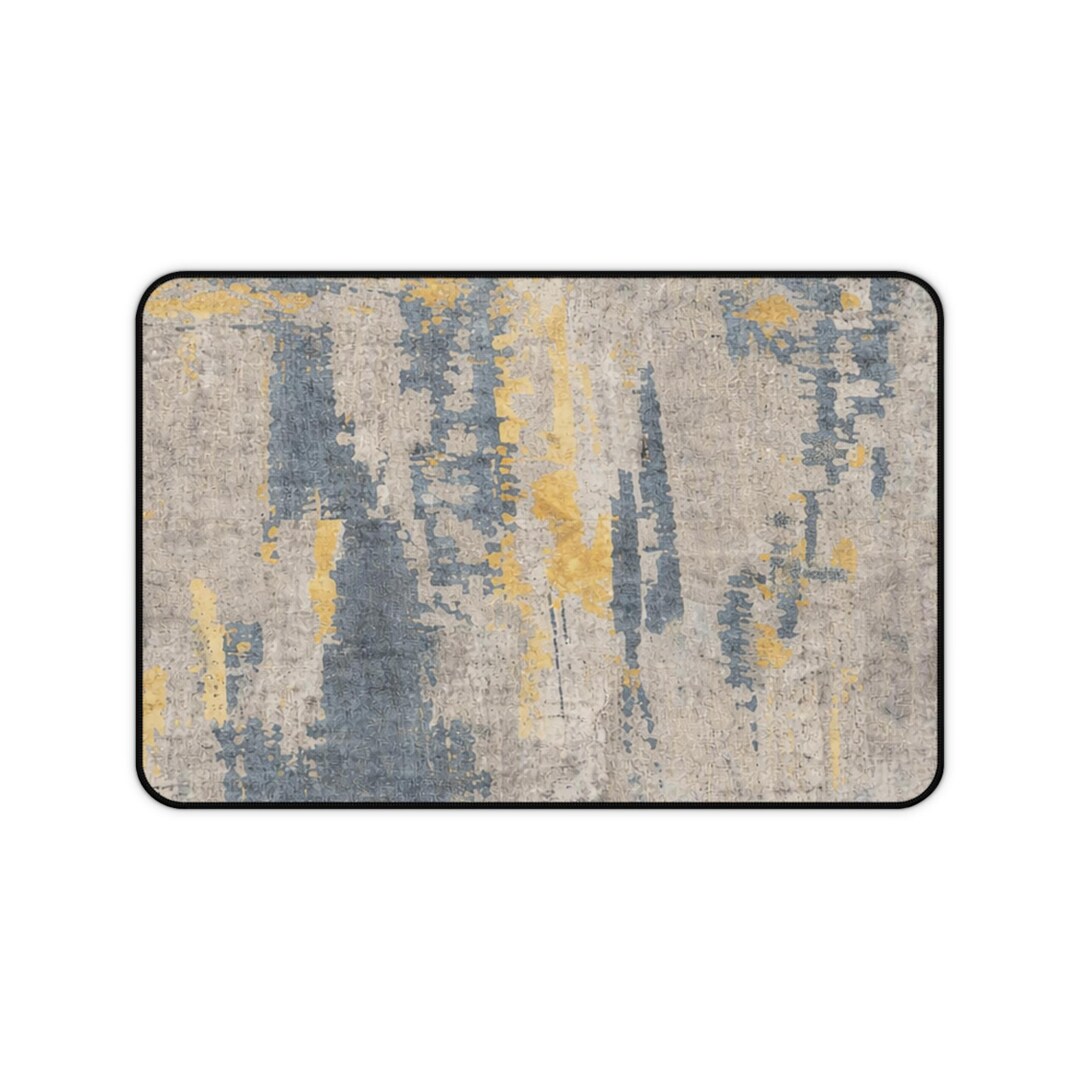 Industrial Abstract Desk Mat – Modern Grey & Gold Desk Mat – Abstract ...