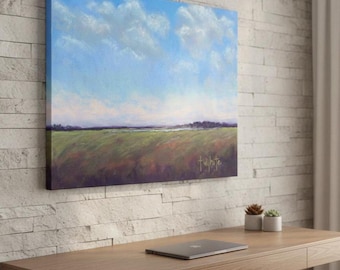 Mantle Fine Art Giclee Landscape Living Room Artwork Canvas Print Sunset Sky Painting Horizon Wall Decor Bedroom Minimalist Design Serene