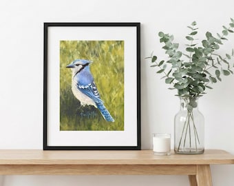 Bluejay Fine Art Giclee Bird Print Gift for Art Collector Bird Lover Artwork