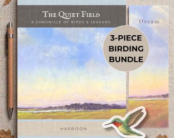 Birding Gift Set Nature Lover Bird Watcher Journal Kit Original Art Field Notebook Enthusiast Present Idea Handpainted Illustration Wildlife