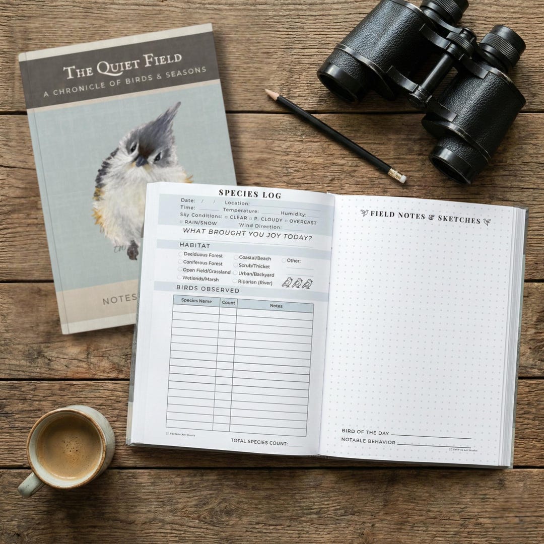 Tufted Notebook Birdwatching Field Notebook Birding Diary Nature Observation Log Pages ...