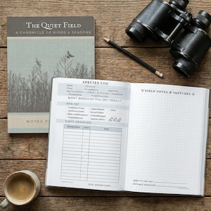 Bird Watching Journal Birding Field Notebook Birdwatcher Gift Idea Illustrated Diary Nature Observation Log Wildlife Recording Book Species Tracking Guide Bird Identification Helper Habitat Notes Organizer Avian Sighting Record Backyard