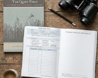 Bird Watching Journal Birding Field Notebook Birdwatcher Gift Idea Illustrated Diary Nature Observation Log Wildlife Recording Book